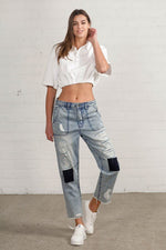 Raw Hem Patched Jeans – Slouchy, Soulful, and Worn-In Just Right - The Elevated Hippie