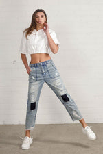 Raw Hem Patched Jeans – Slouchy, Soulful, and Worn-In Just Right - The Elevated Hippie