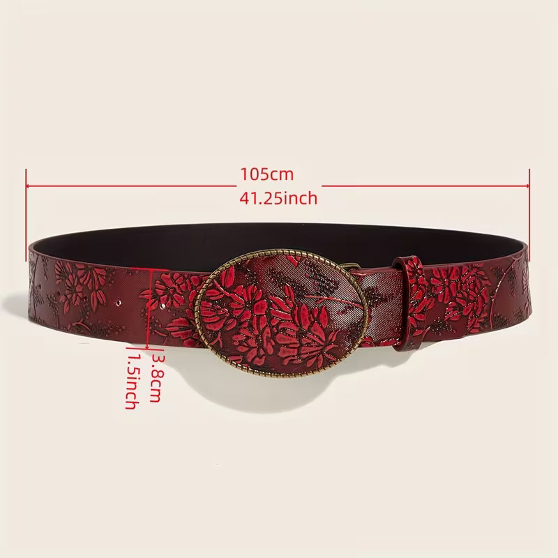 Vintage Floral Belt - Metallic Accent boho clothing, festival outfit, hippie style apparel | Elevated Hippie
