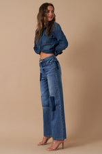 Relaxed Wide Leg Patchwork Jeans – Vintage Vibes with Boho Flair - The Elevated Hippie