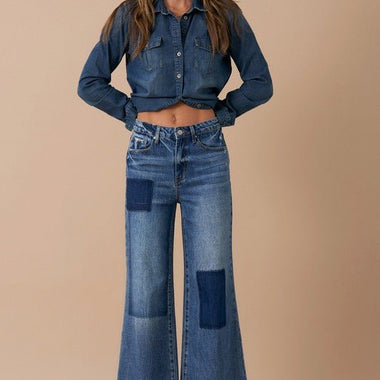 Relaxed Wide Leg Patchwork Jeans – Vintage Vibes with Boho Flair - The Elevated Hippie
