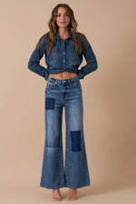 Relaxed Wide Leg Patchwork Jeans – Vintage Vibes with Boho Flair - The Elevated Hippie
