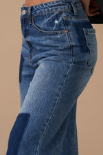 Relaxed Wide Leg Patchwork Jeans – Vintage Vibes with Boho Flair - The Elevated Hippie