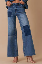 Relaxed Wide Leg Patchwork Jeans – Vintage Vibes with Boho Flair - The Elevated Hippie