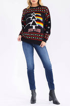 LONG SLEEVE Pink Floyd CHRISTMAS GRAPHIC PULLOVER SWEATER - The Elevated Hippie