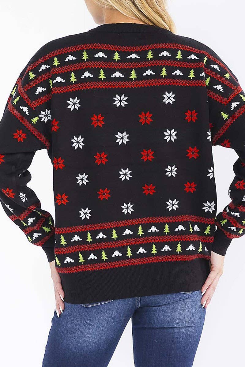 LONG SLEEVE Pink Floyd CHRISTMAS GRAPHIC PULLOVER SWEATER - The Elevated Hippie