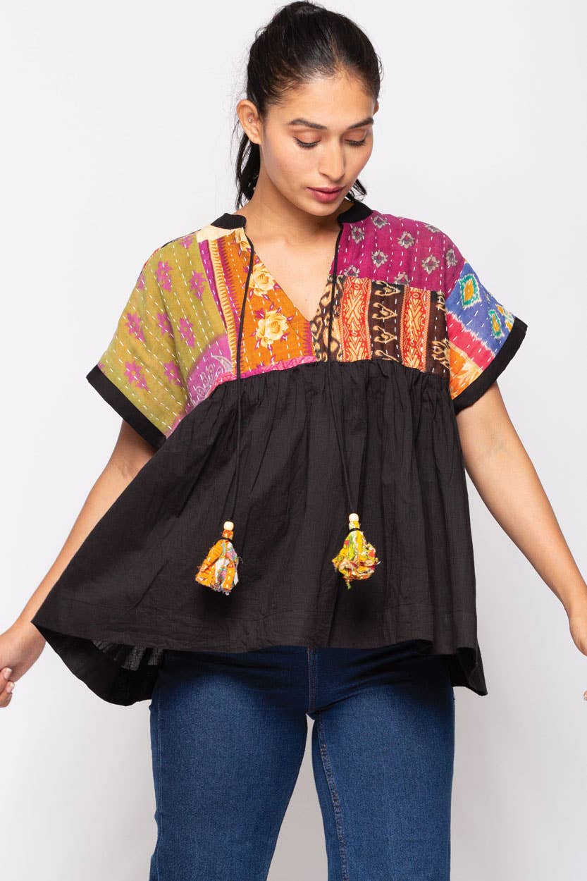 Cotton Kantha Tunic Top - The Elevated Hippie
