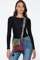Silk Kantha Pom Pom Bag - The Elevated Hippie
