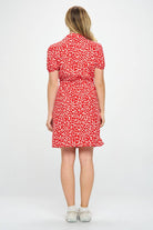 RED POPPY PRINT BUTTON UP DRESS - The Elevated Hippie