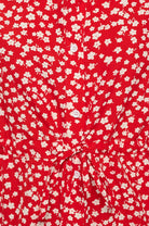 RED POPPY PRINT BUTTON UP DRESS - The Elevated Hippie