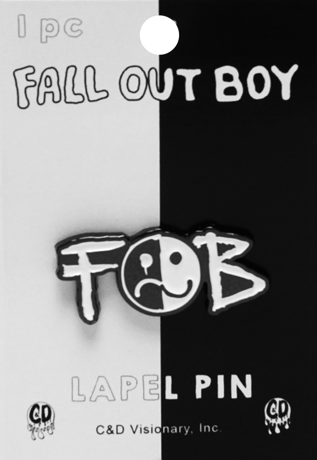 Enamel Pin - Fall Out Boy - Black And White Logo - The Elevated Hippie