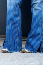 Take Sides Pinstripe Jeans – Bold, Flattering & Full of Boho Edge - The Elevated Hippie