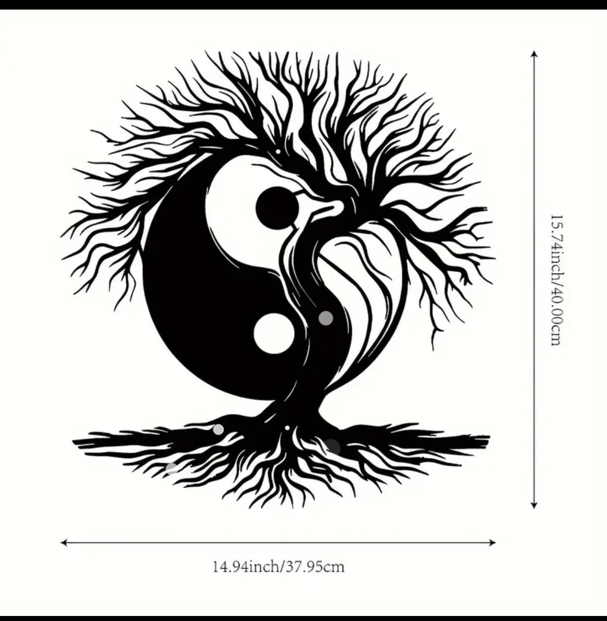 Handmade Metal Wall Sculpture-Ying Yang- Tree of Life - The Elevated Hippie