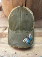 Butterfly Patch Distressed Snapback Mesh Cap - The Elevated Hippie
