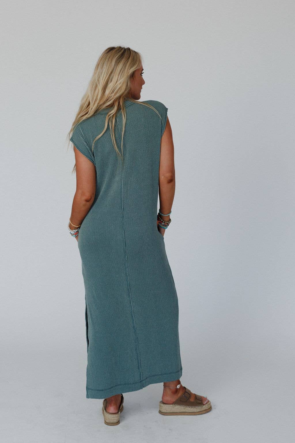 Madeline Textured Maxi Dress - Moss - The Elevated Hippie