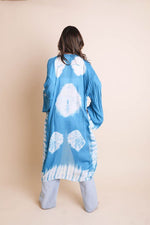 Tie-Dye Longline Kimono with Full Sleeves - The Elevated Hippie