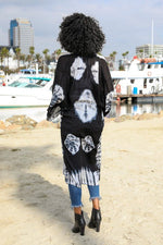 Tie-Dye Longline Kimono with Full Sleeves - The Elevated Hippie