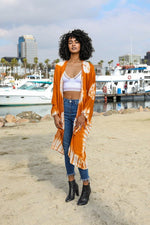 Tie-Dye Longline Kimono with Full Sleeves - The Elevated Hippie