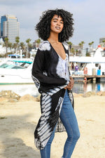 Tie-Dye Longline Kimono with Full Sleeves - The Elevated Hippie