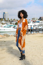Tie-Dye Longline Kimono with Full Sleeves - The Elevated Hippie