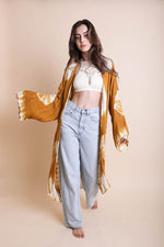 Tie-Dye Longline Kimono with Full Sleeves - The Elevated Hippie