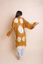 Tie-Dye Longline Kimono with Full Sleeves - The Elevated Hippie