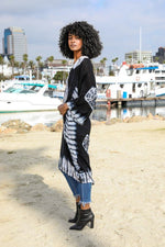 Tie-Dye Longline Kimono with Full Sleeves - The Elevated Hippie