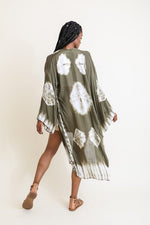 Tie-Dye Longline Kimono with Full Sleeves - The Elevated Hippie
