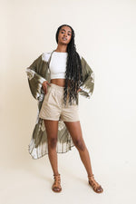 Tie-Dye Longline Kimono with Full Sleeves - The Elevated Hippie