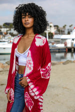Tie-Dye Longline Kimono with Full Sleeves - The Elevated Hippie