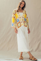 Granny Square Crochet Tie-Front Cardigan - The Elevated Hippie