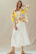 Granny Square Crochet Tie-Front Cardigan - The Elevated Hippie