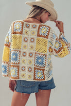 Granny Square Crochet Tie-Front Cardigan - The Elevated Hippie