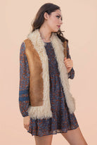 Sherpa Suede Boho Vest W/ Faux Fur - The Elevated Hippie