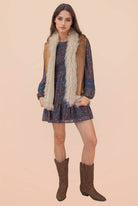 Sherpa Suede Boho Vest W/ Faux Fur - The Elevated Hippie