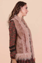 Sherpa Suede Boho Vest W/ Faux Fur - The Elevated Hippie