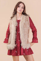 Sherpa Suede Boho Vest W/ Faux Fur - The Elevated Hippie