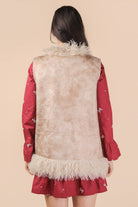 Sherpa Suede Boho Vest W/ Faux Fur - The Elevated Hippie