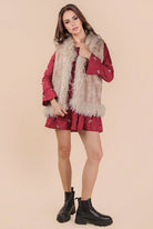 Sherpa Suede Boho Vest W/ Faux Fur - The Elevated Hippie