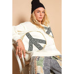 Vintage Washed Peace Patch Thermal – Soft Grunge Meets Boho Chill - The Elevated Hippie