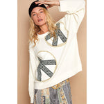 Vintage Washed Peace Patch Thermal – Soft Grunge Meets Boho Chill - The Elevated Hippie
