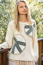 Vintage Washed Peace Patch Thermal – Soft Grunge Meets Boho Chill - The Elevated Hippie