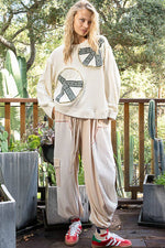 Vintage Washed Peace Patch Thermal – Soft Grunge Meets Boho Chill - The Elevated Hippie