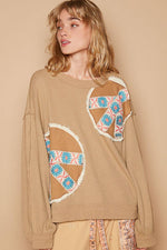 Vintage Washed Peace Patch Thermal – Soft Grunge Meets Boho Chill - The Elevated Hippie