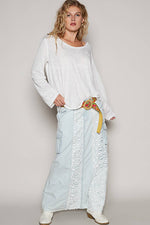 Women's Boat Neck Slub Knit Tee – Long Sleeve, Front Pocket, Relaxed Fit - The Elevated Hippie