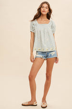 Women's Embroidered Gingham Smock Blouse – Sunny Days Boho Top - The Elevated Hippie