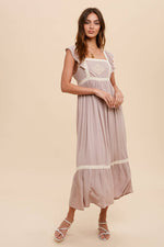 Women's Embroidered Lace Trim Apron Dress – Boho Style by Elevated Hippie - The Elevated Hippie