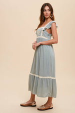 Women's Embroidered Lace Trim Apron Dress – Boho Style by Elevated Hippie - The Elevated Hippie