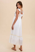 Women's Embroidered Lace Trim Apron Dress – Boho Style by Elevated Hippie - The Elevated Hippie
