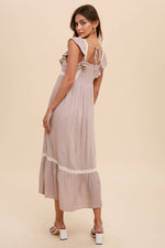 Women's Embroidered Lace Trim Apron Dress – Boho Style by Elevated Hippie - The Elevated Hippie